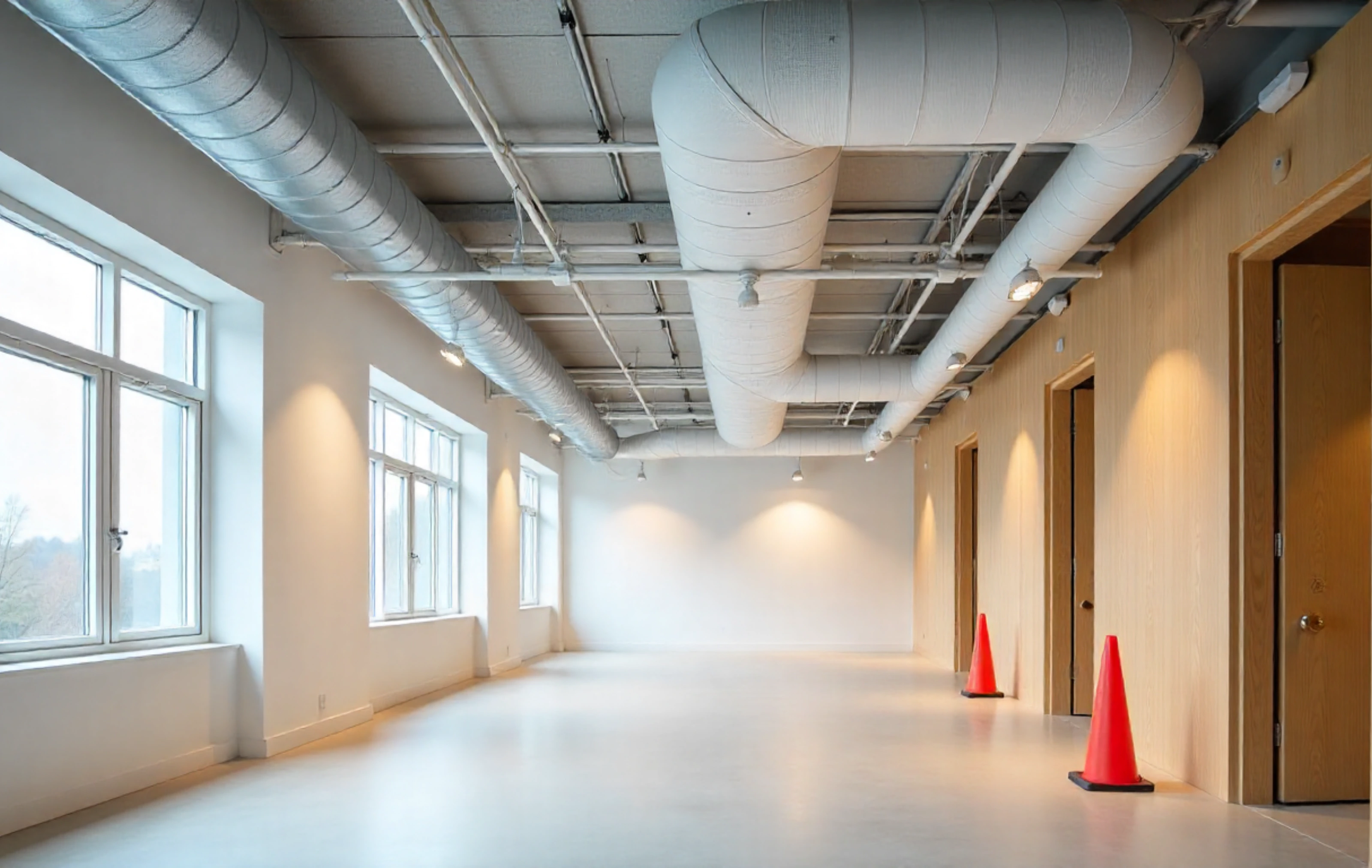 Architects and builders collaborating on a building design